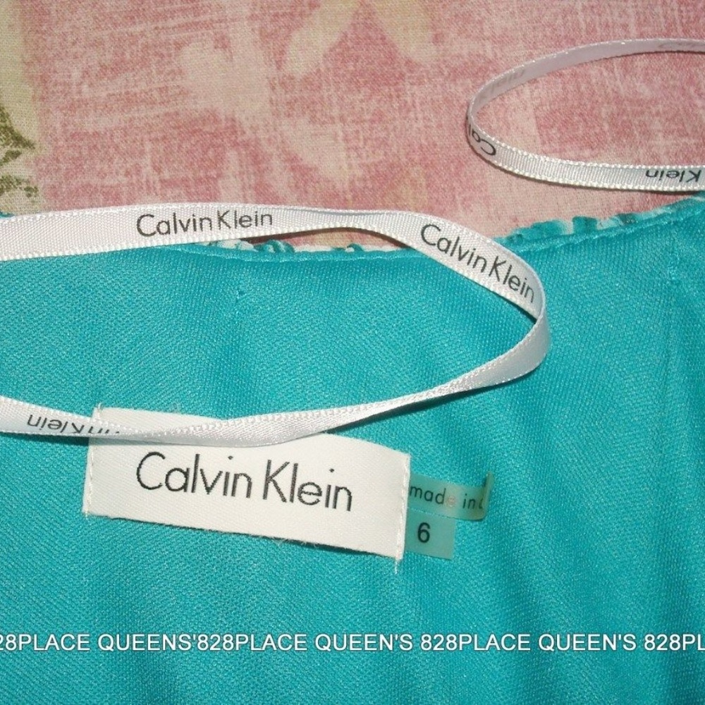 Calvin Klein 6 fit & flare Teal Spring Summer Dress - Picture 9 of 9